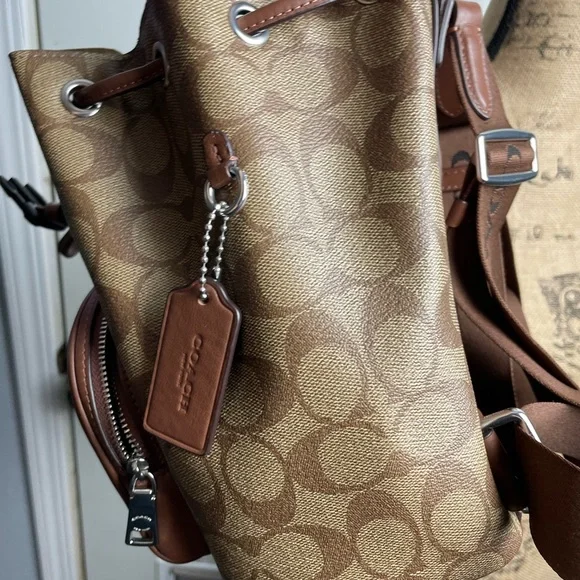 Coach Pace Brown and Tan Women's Backpack - Picture 9 of 10